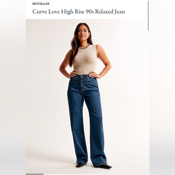 Abercrombie 90s Relaxed Jean High Rise 2S Curve Love - Picture 6 of 6